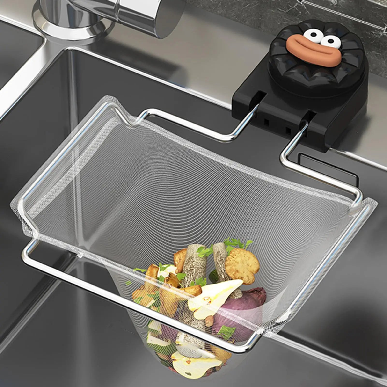 Sink Food Strainer Basket Folding Scraps Catcher Sink Strainer With 50 Filter Mesh Bags For Domestic Kitchen Bathroom Home Qme