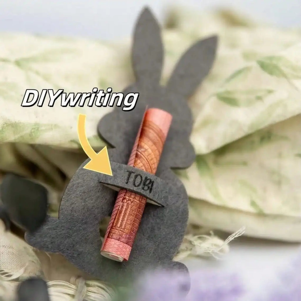 Easter Creative Wallet Rabbit Felt Tableware Storage Knife Fork Bag Qme