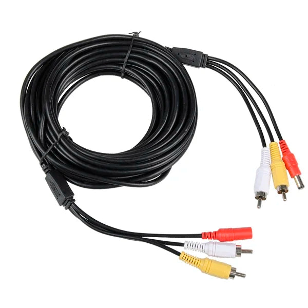 New 2 RCA + DC Power Audio Video Extension Cable Wire for CCTV Security Camera System Qme