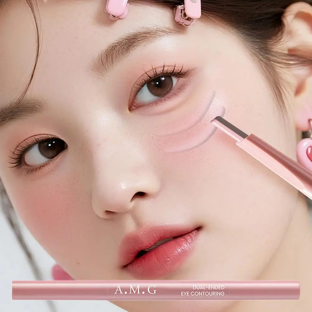 Double-headed Silkworm Eyeliner Pen Creamy Smooth Blendable Lying Qme
