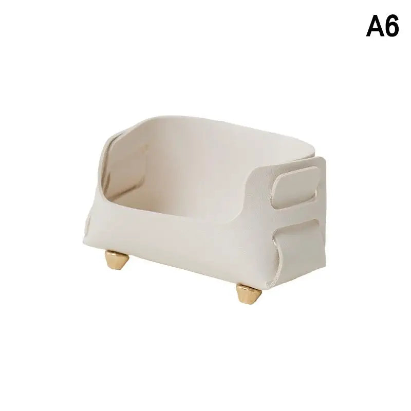 PU Business Card Holder Desktop Sign Display Stand Storage Qme A6
