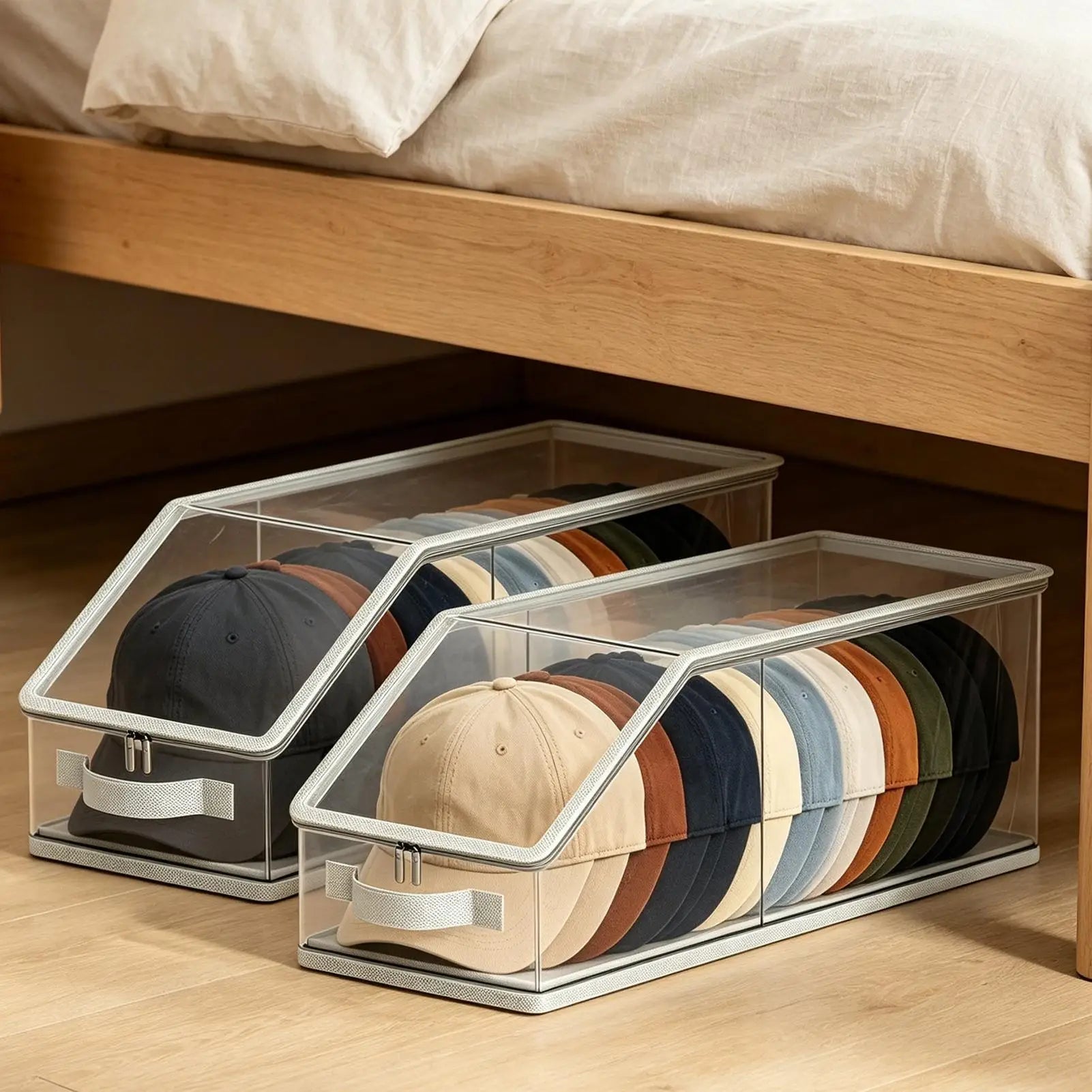 Hat Holder Box Closet Trucker Hat Organization Container Baseball Cap Holder Box For Home Dorm Room Bedroom Cloakroom Farmhouse Qme