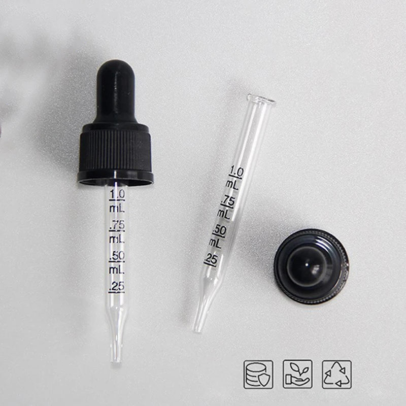Glass Dropper Graduated Elbow Tip Essential Oil Dispensing Accessory Qme