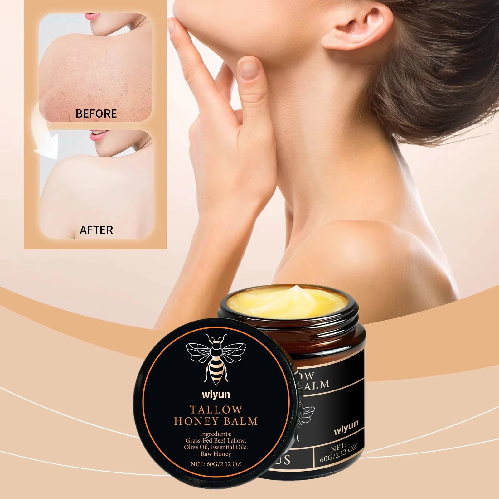Beef Tallow Face Cream Improves Loose Skin Lasting Moisturizing Soothing Anti Aging Lifting Brightening Nourishing Skin Care Qme