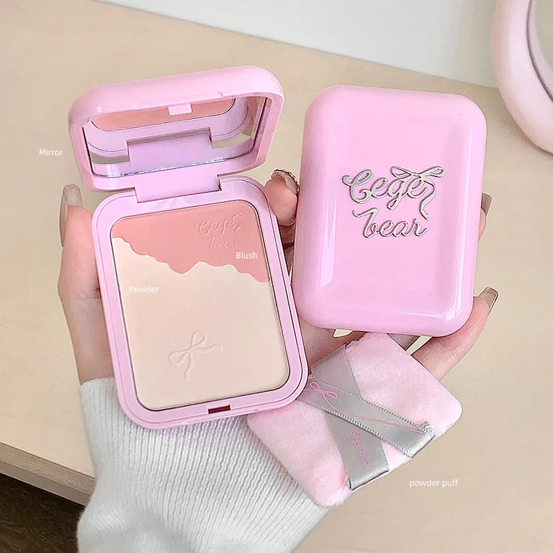 Gege Bear 2-in-1 Highlighter Blush Powder Puff Multi-functional Qme