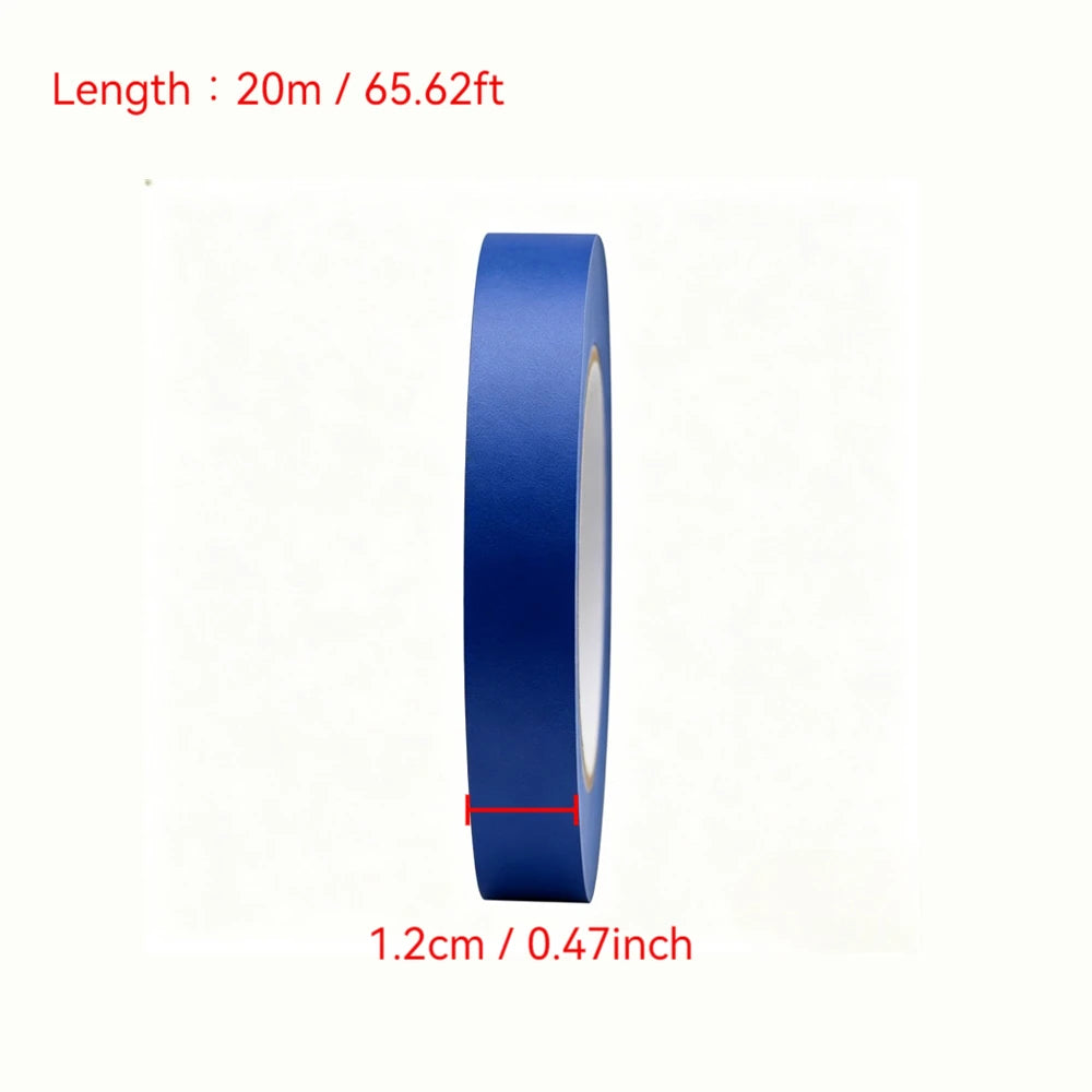 20m/Roll Blue Painter Masking Tape Crepe Paper Adhesive Tape For Wall Ceiling Trim Edge Painting DIY Decoration No Residue Qme 1.2cmX20m 2pcs