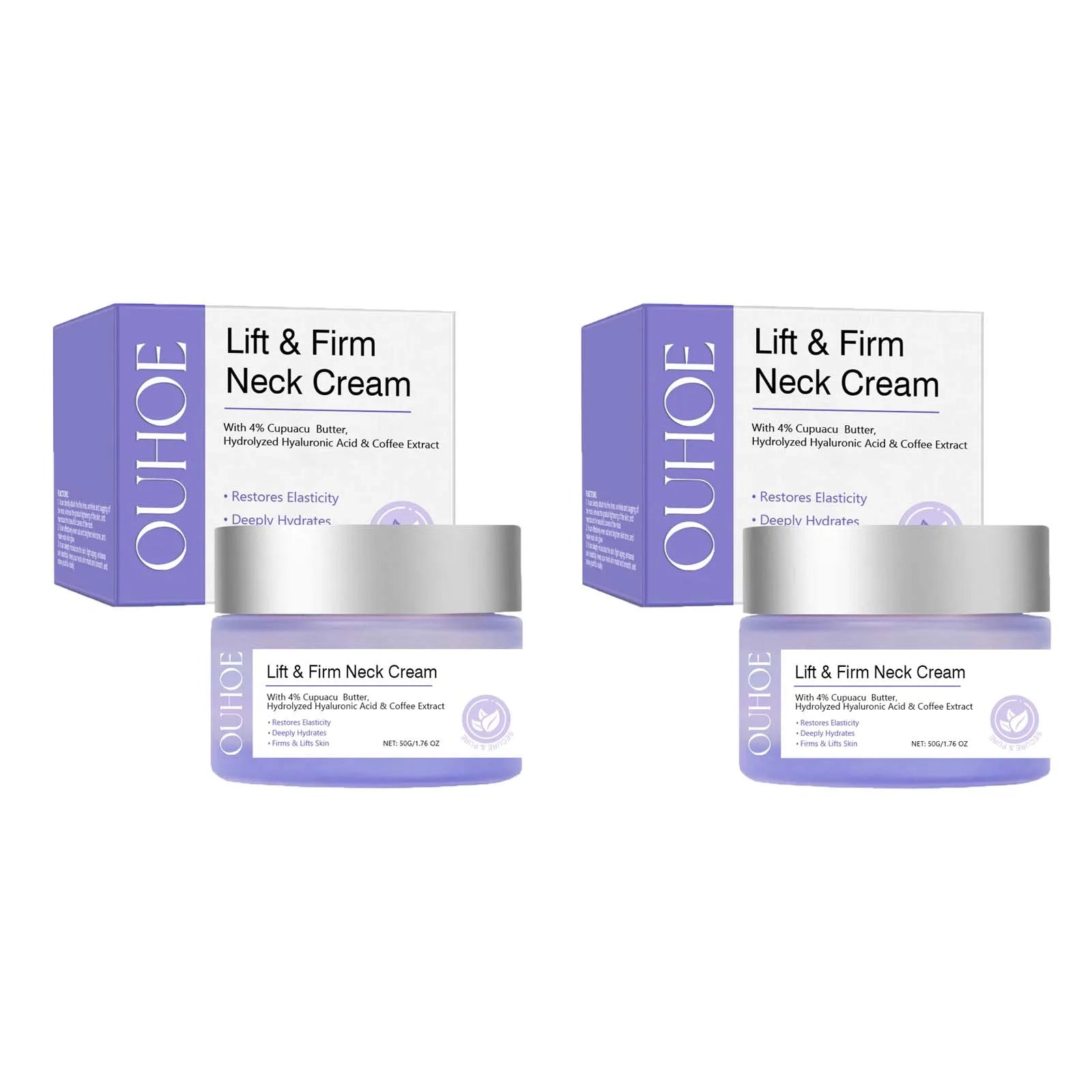 Tighten Lift Neck Cream Firming Reduce Fine Lines Brightening Nourish Smoothing Lasting Moisturize Neck Rejuvenation Care Lotion Qme 2 x 50g Boxed