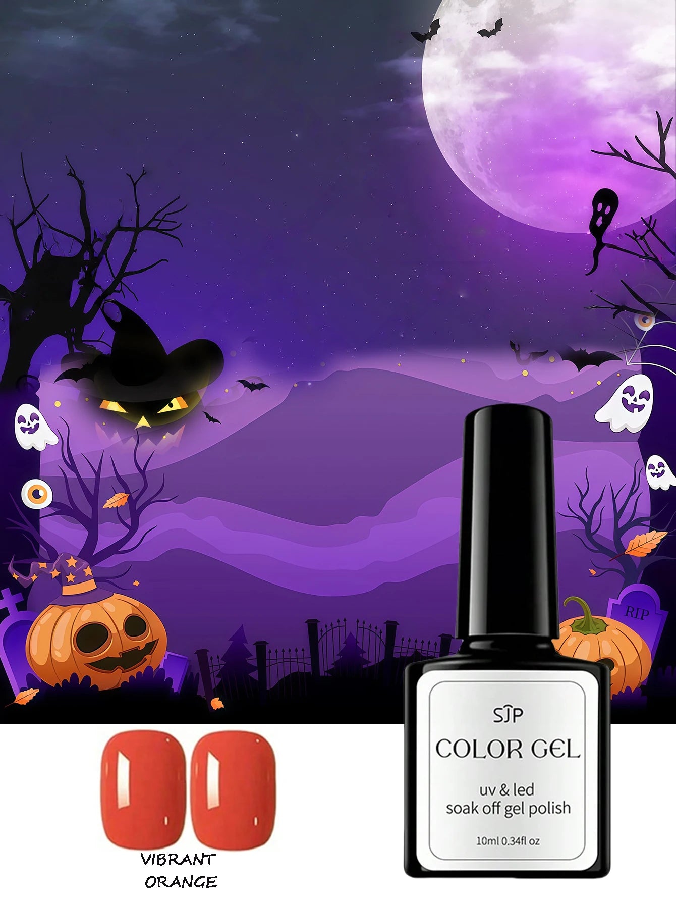 1 Halloween Gel Nail Polish Includes Witch Purple White Vampire Blood Qme orange