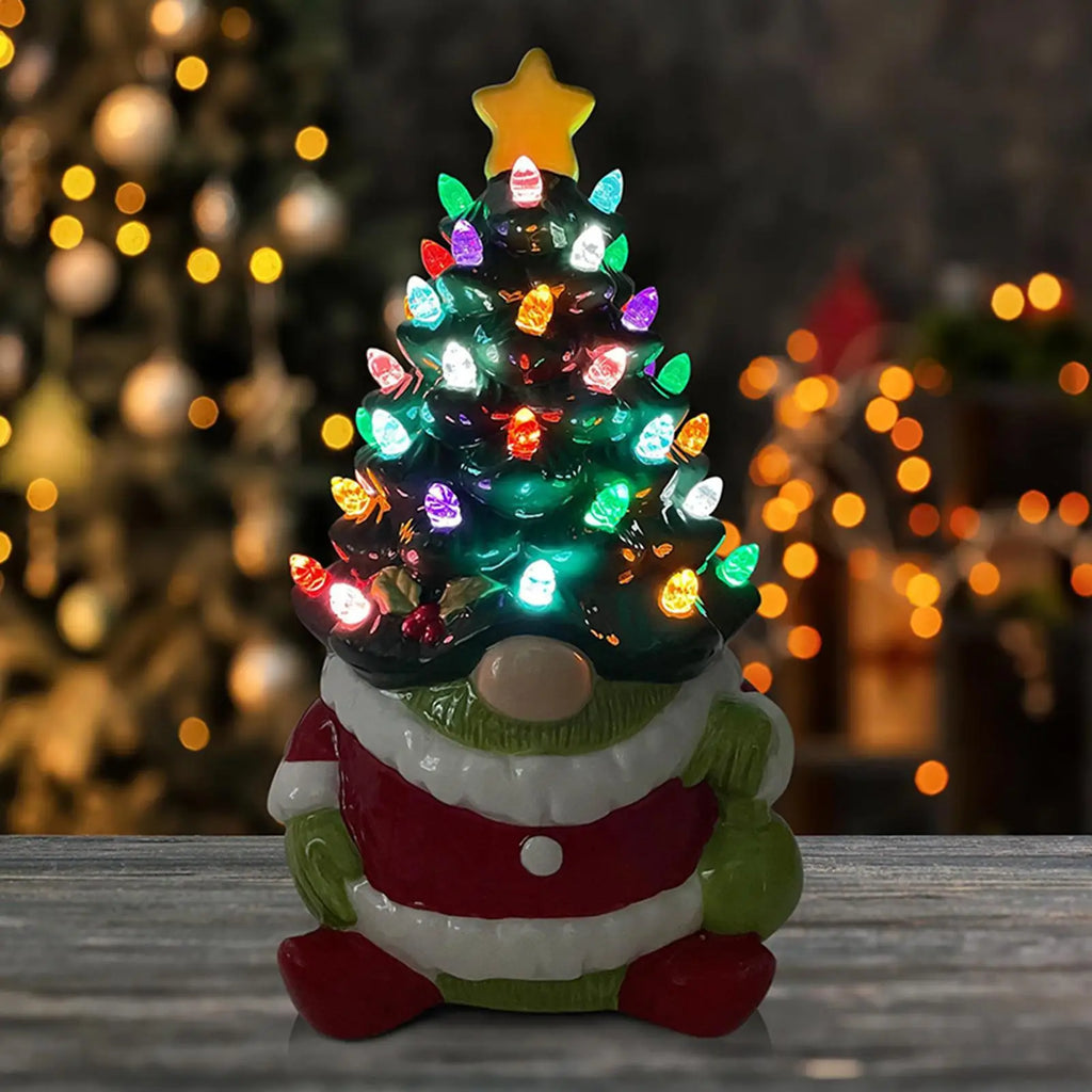 Holiday Gnomes Resin Ornament Statue Light Desk Christmas Tree Qme