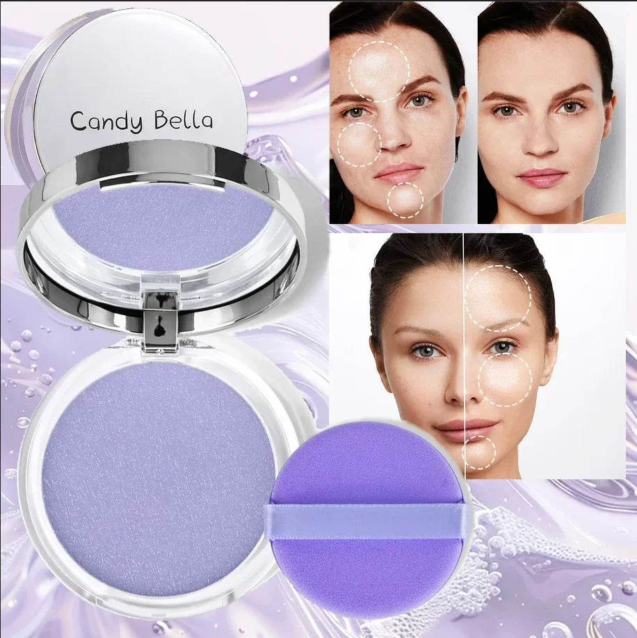 Lavender Pressed Powder Matte Powder Lasting Oil Control Full Coverage Face Compact Setting Powder Makeup Foundation Cosmetics Qme