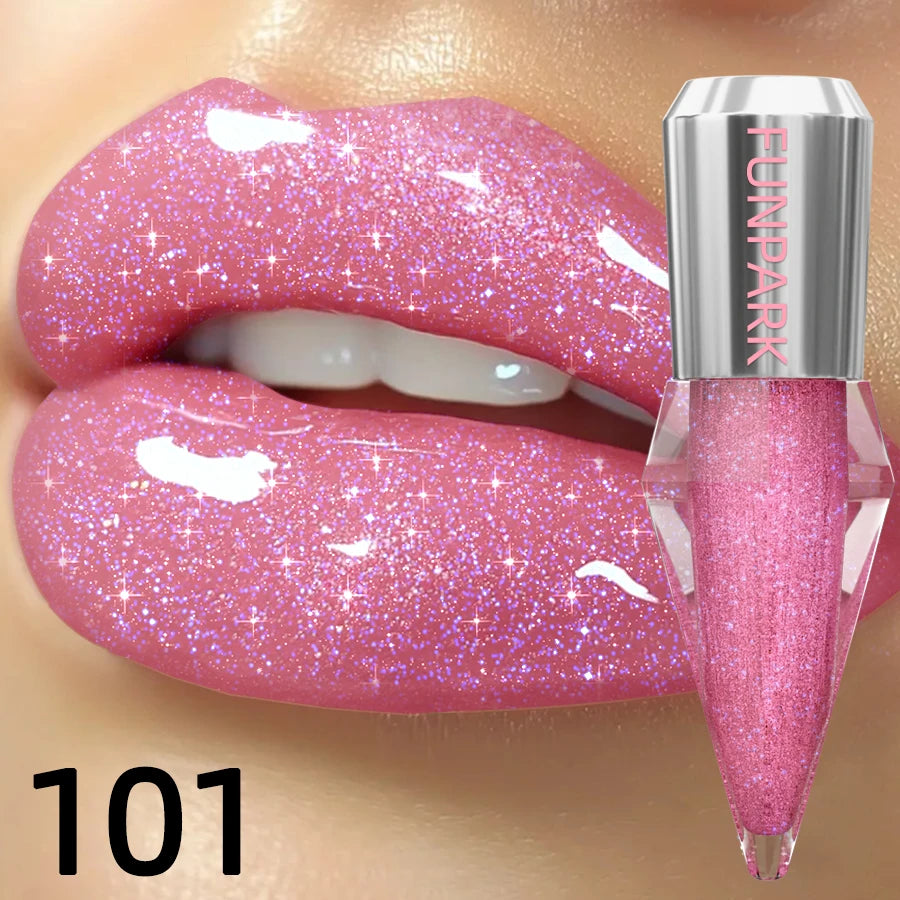 8 Glitter Shimmer Lip Gloss Moisturizing Tinted Fuller Effect Diamond Qme 101
