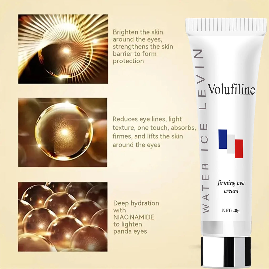Volufiline Eye Cream with Hyaluronic Acid & Retinol - Moisturizing, Anti-Aging Formula for Elastic, Smooth Skin Around Eyes Qme