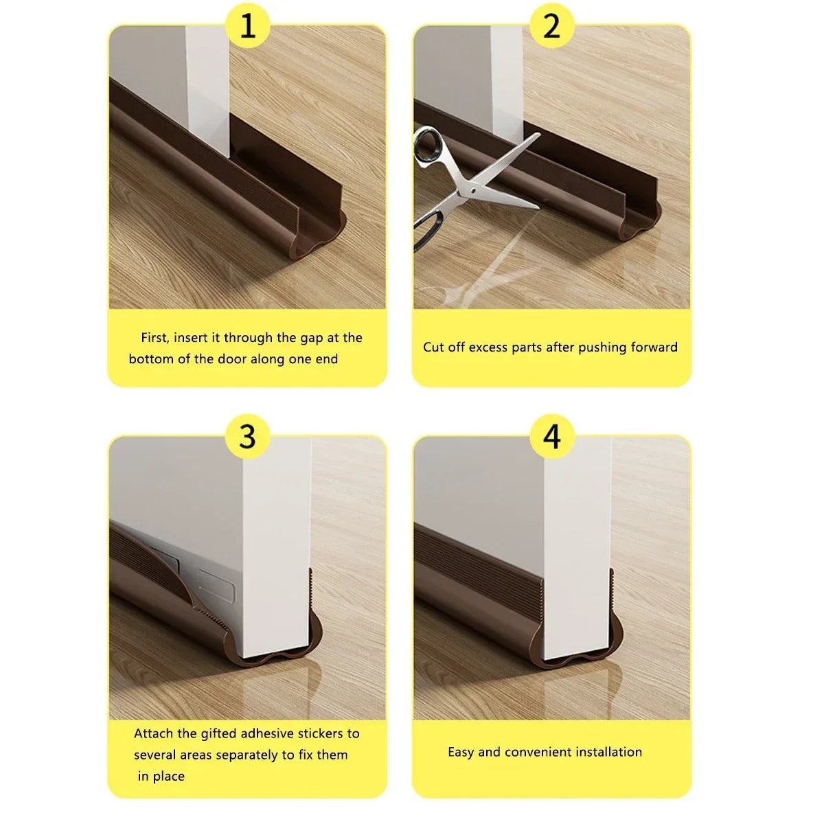 PVC Flexible Door Bottom Sealing Strip Under Doors Draft Stopper Qme