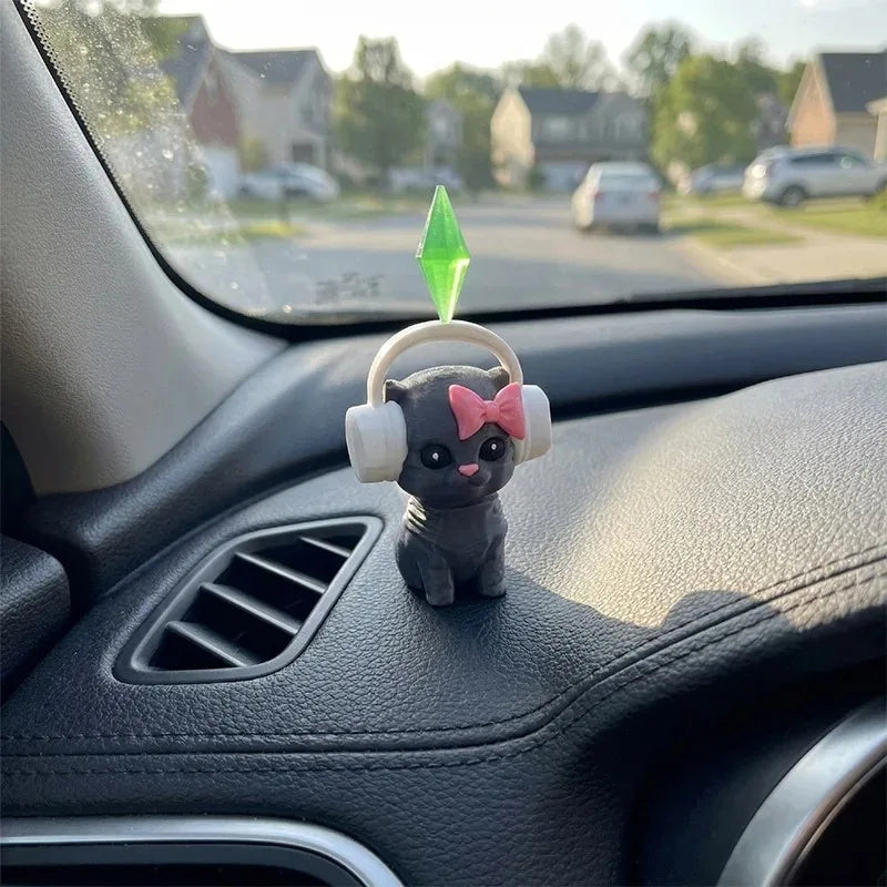 Wobbly Dancing Cat Car Accessory Sims Figurine Creative Dashboard Qme