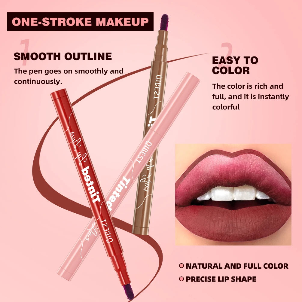 QIBEST 5 Colors Lipstick Lipliner Nude Matte Lip Liner Pen Non-Drying Waterproof Plumping Outline The Lips Contour Makeup Beauty Qme