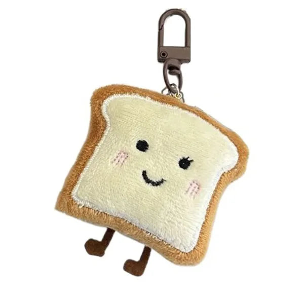 1Pc Toast Bread Pendant Cute Cartoon Plush Small Figure Bag Decoration Kawaii Creative Expression Nice Present 9cm. Qme 1pc