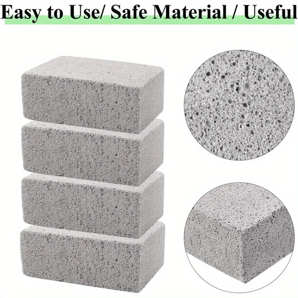 5 BBQ Cleaning Brick Small Grey Grill Plate Tool Grease Pumice Stone Qme