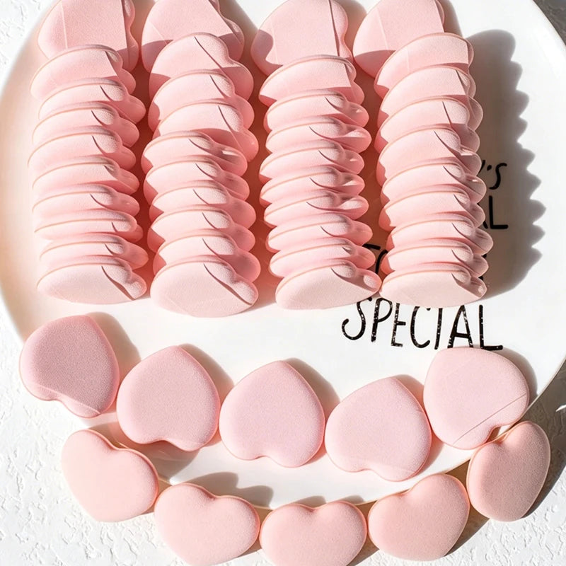 10 20 Heart-shaped Finger Powder Puff Latex-free Makeup Tool Air Qme