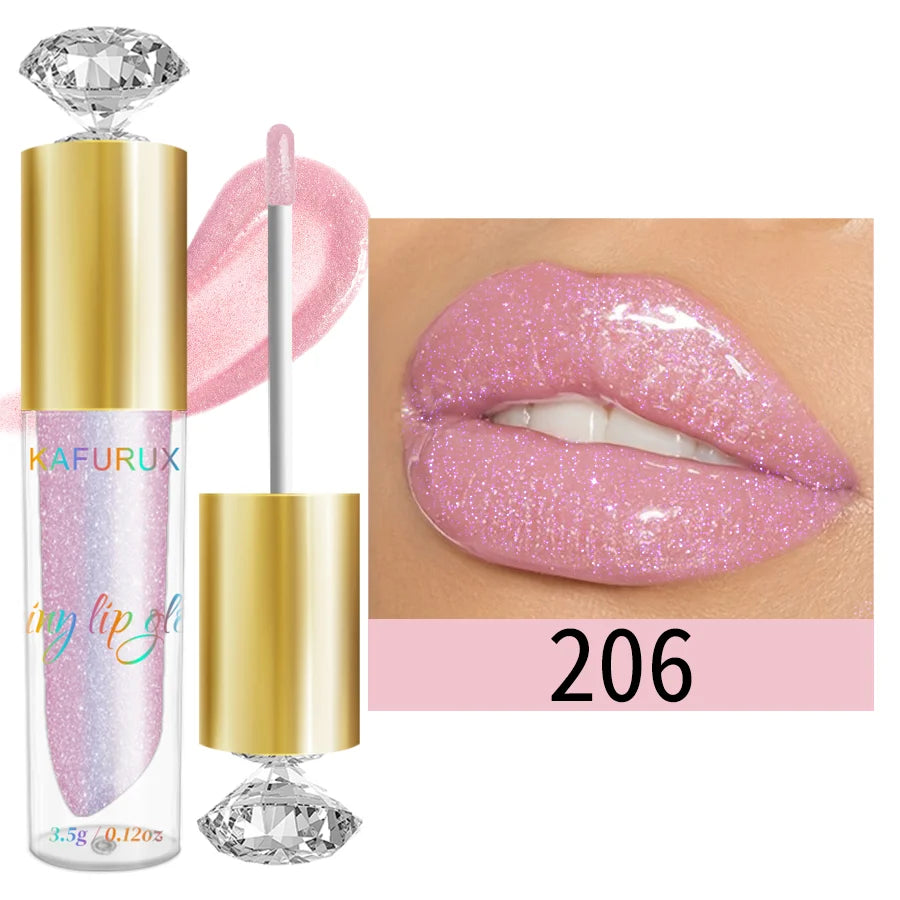 9 Colors Moisturizing Diamond Shimmer Glitter Lip Gloss Makeup Qme 206