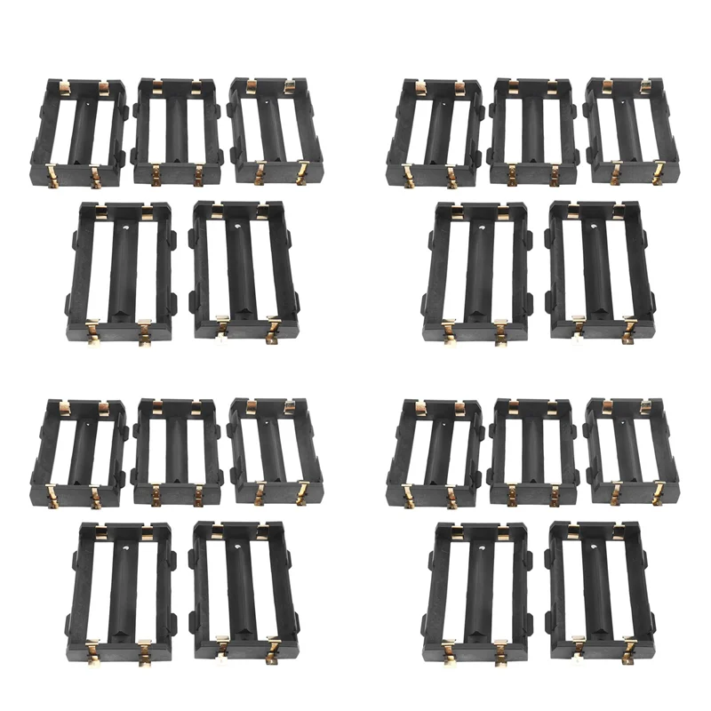 A02F-20Pcs/Lot 2 X 26650 Battery Holder SMD With Bronze Pins 26650 Battery Storage Box TBH-26650-2C-SMT Qme Black NONE