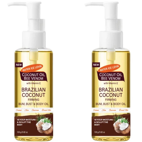 Brazilian Coconut Firming Body Oil, 48H Moisture & Sculpting with Acai, Guarana & Hyaluronic Acid for Bum & Bust Qme WHITE 100g