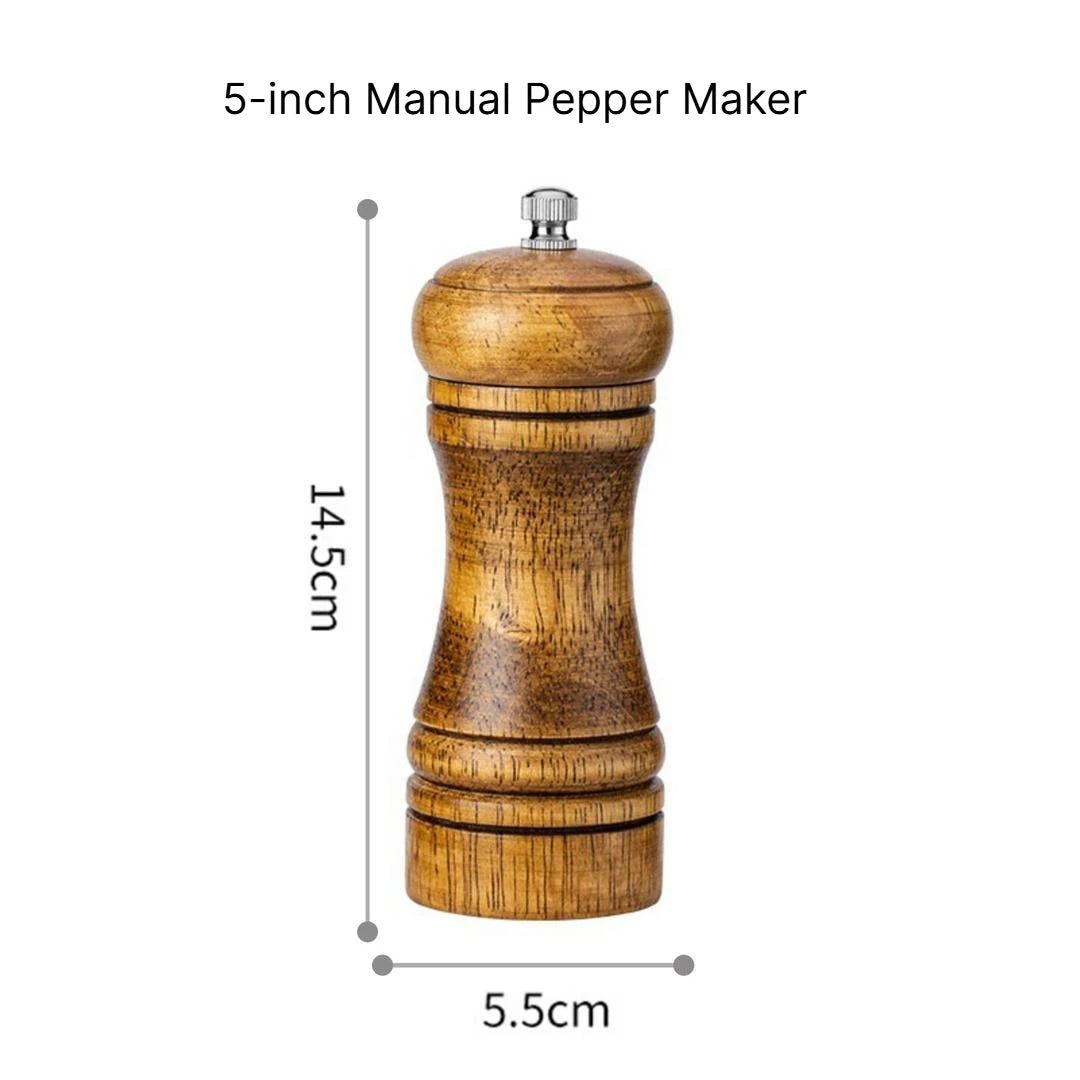 A 5 8 10 Inch Manual Oak Spice Grinder Bottle, Pepper Zanthoxylum Mill, Household Fresh Ground Pepper Seasoning Container Qme 5 inch grinder