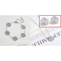 3PCS Temperament Women Clover Stainless Steel Five Leaf Jewelry Set Bracelet Necklace Earrings Luxury for Daily Party Jewelry Qme Jewelry Set 9
