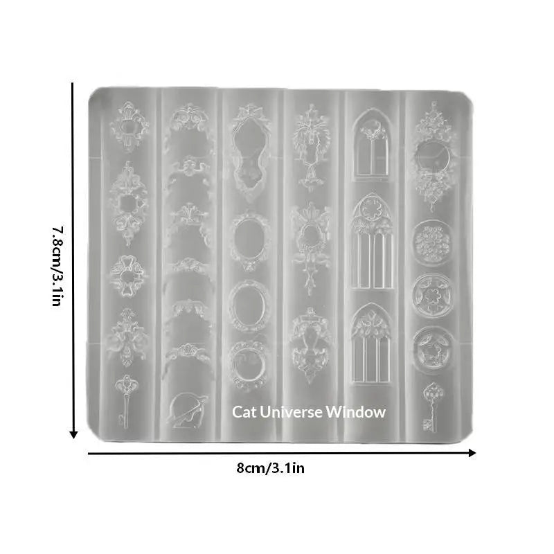 3D Silicone Nail Art Mold European Retro Patterns Candlestick Candle Qme