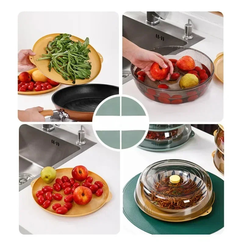 Kitchen Food Cover Insulated Vegetable Cover Multi-layer Transparent Dust-Proof Insect Food Insulation Cover Household Gadgets Qme