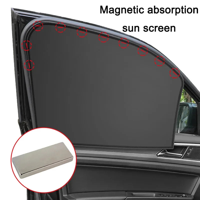 Magnetic Car Sunshade Side Window Cover Sun Visor Summer Protection Window Curtain Cover for Front Rear Auto Accessories Qme