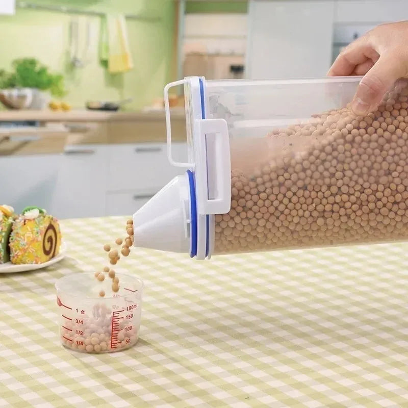Plastic Cereal Dispenser Food Grain Rice Flour Storage Container Kitchen Household Organizer Supplies Box Storages Qme