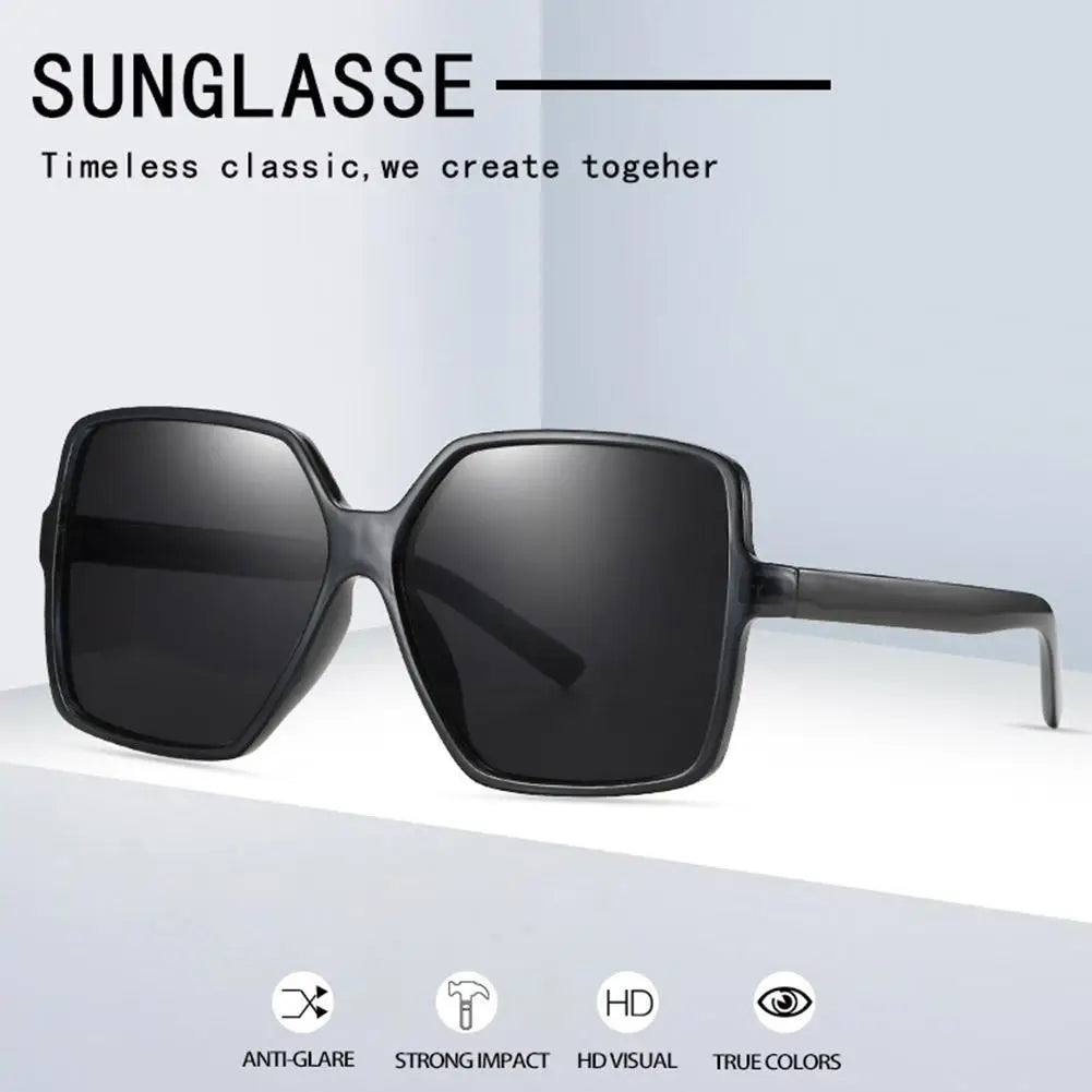 New Vintage Sunglasses Women Men Square Big Frame Sun Glasses Female Brand Designer Retro Shades Fashion Sunglasses for Male Qme