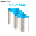 30/50/100 Pcs 7/8.2/11.5cm Ballpoint Pen Refills 0.7mm Medium Tip Blue Black Ink Refill Rods Office Student Writing Stationery Qme 7cm-50 blue