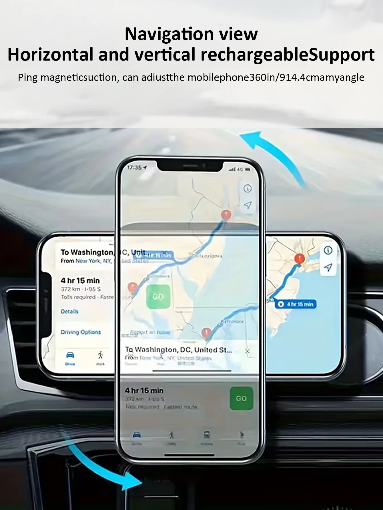 Magnetic Wireless Car Charger Phone Holder 17 16 15 14 13 12 Max Fast Qme