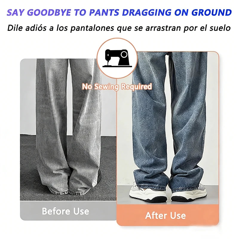 4~10PCS Invisible Leg Shortening Clip, Non-Slip Pants Edge Clip, Quick Fix Hem Clip, Hidden Pants Adjuster, Sewing Accessories Qme