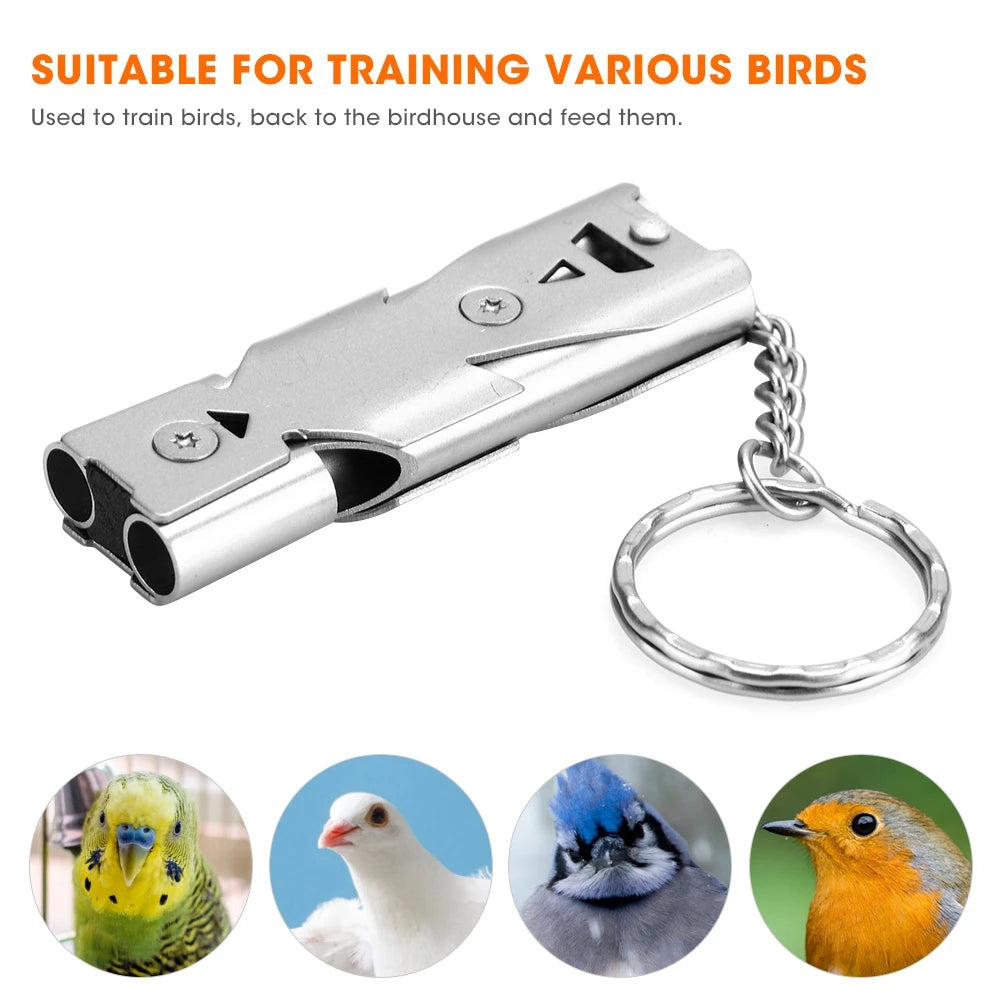 Metal Bird Training Whistle Ultrasonic Recall Whistle Tool for Parrot Pigeon Back to Birdhouse Training Accessory Qme