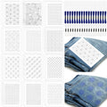 108Pcs Sashiko Embroidery Pattern Set Stabilizers Water Soluble Embroidery Transfer Stencils Stabilizers Embroidery Paper Stick. Qme 108PCS