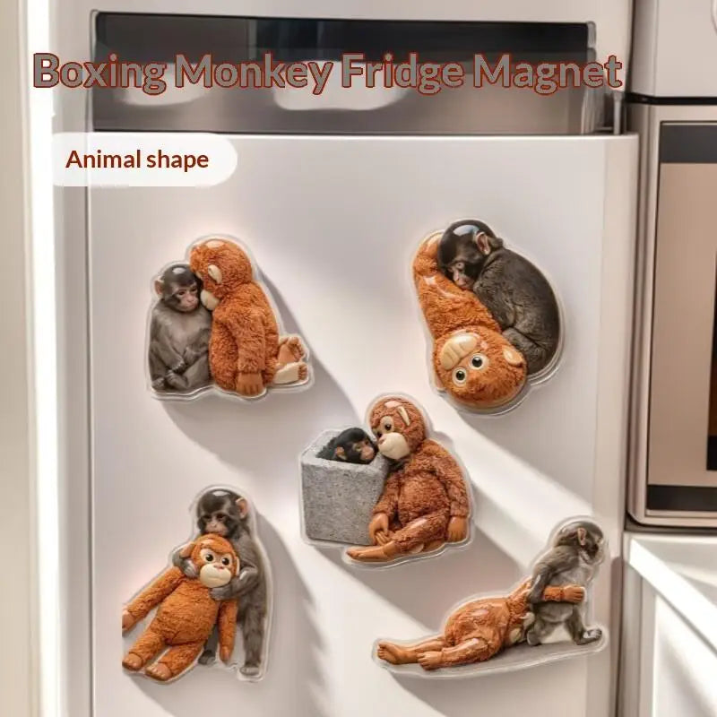 Creative Monkey Refrigerator Magnet, Magnetic Memo Message Holder, Unique Animal Home Decor Peg Qme
