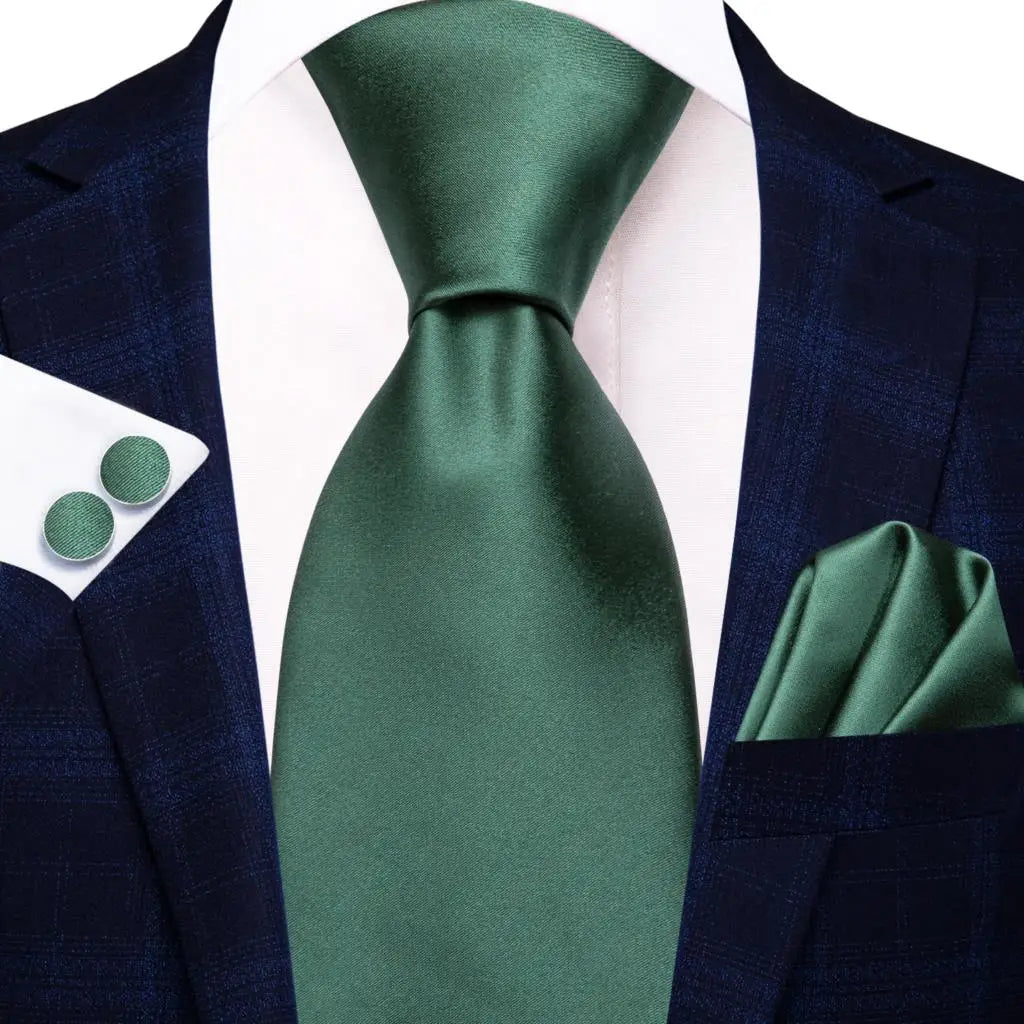 Dark Green Paisley Plaid Tie Men Groom Wedding Sage Mint Necktie Qme SN-3409