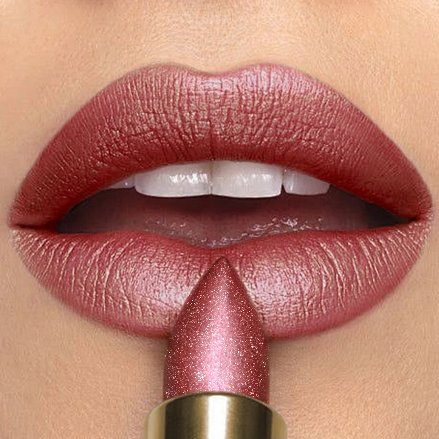 16 Colors Metallic Glitter Shiny Lipstick Lip Tint Waterproof Senior Qme 112