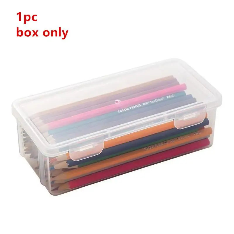 1 Large Clear Plastic Storage Boxes Hinged Lids Ideal Jewellery Qme 1PC