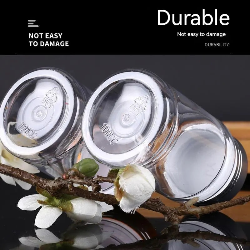 5pcs 200ml Plastic Bottle With Metal Cap Transparent Plastic Dried Fruit Bottle With Cap Empty Bottle Sealed Bottle Jar Qme