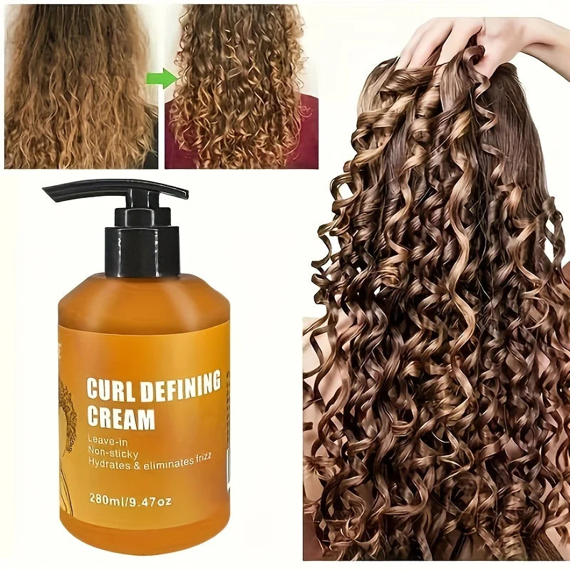 GZE CURL DEFINING CREAM with Argan Oil for Wavy and Curly Hair Hair Moisturizer and Deep Conditioning for Shine and Bounce Qme