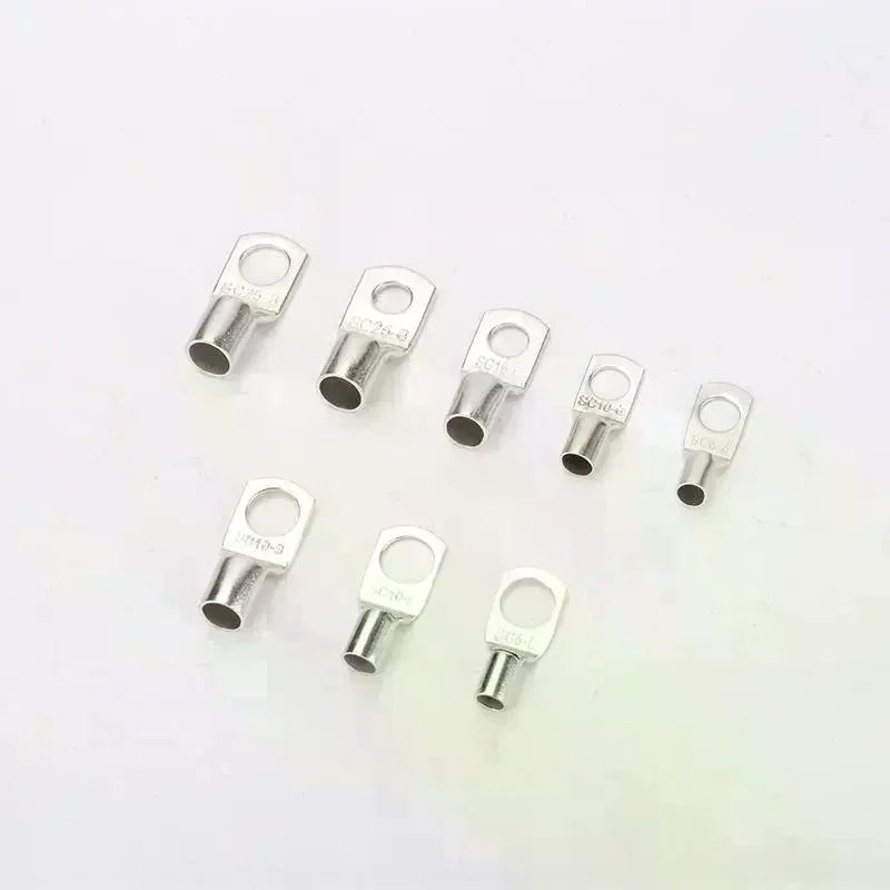 60Pcs Bolt Holes Tinned Car Copper Cable Lug Battery Terminal Group Wire Terminal Kit Connector Group Terminal SC6-6 SC16-8 Qme