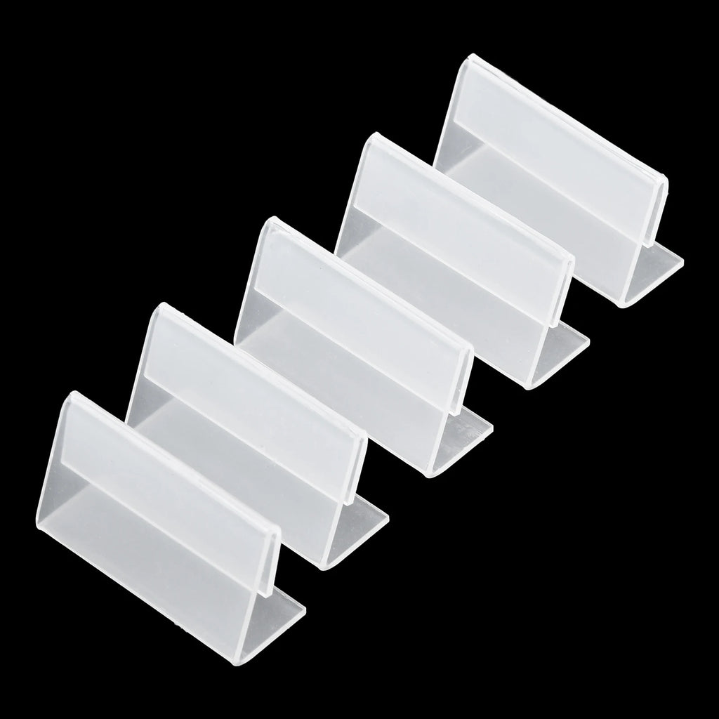 25 Pcs Sign Transparent Acrylic Display Holder Price Card Tag Label Set Counter-Top Stand 20*40mm Shop Shelves And Support Qme