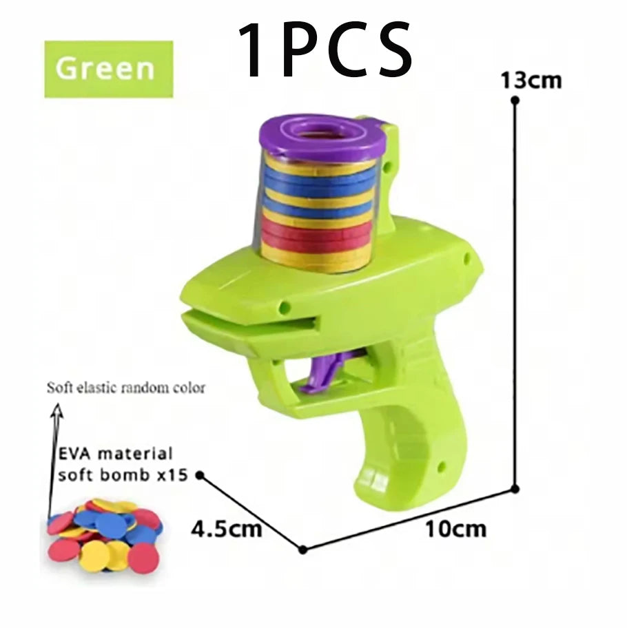 Funny cat toys Creative rotary gun with 15 reusable foam discs Pet hunting interactive toys suitable for cats and dogs Qme Green1pcs