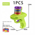 Funny cat toys Creative rotary gun with 15 reusable foam discs Pet hunting interactive toys suitable for cats and dogs Qme Green1pcs