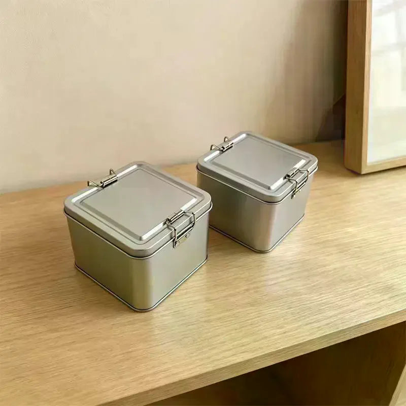 Square Portable Metal Tin Boxes Mini Sealed Storage For Candy Pills Coin Jewelry Home Organizer Qme