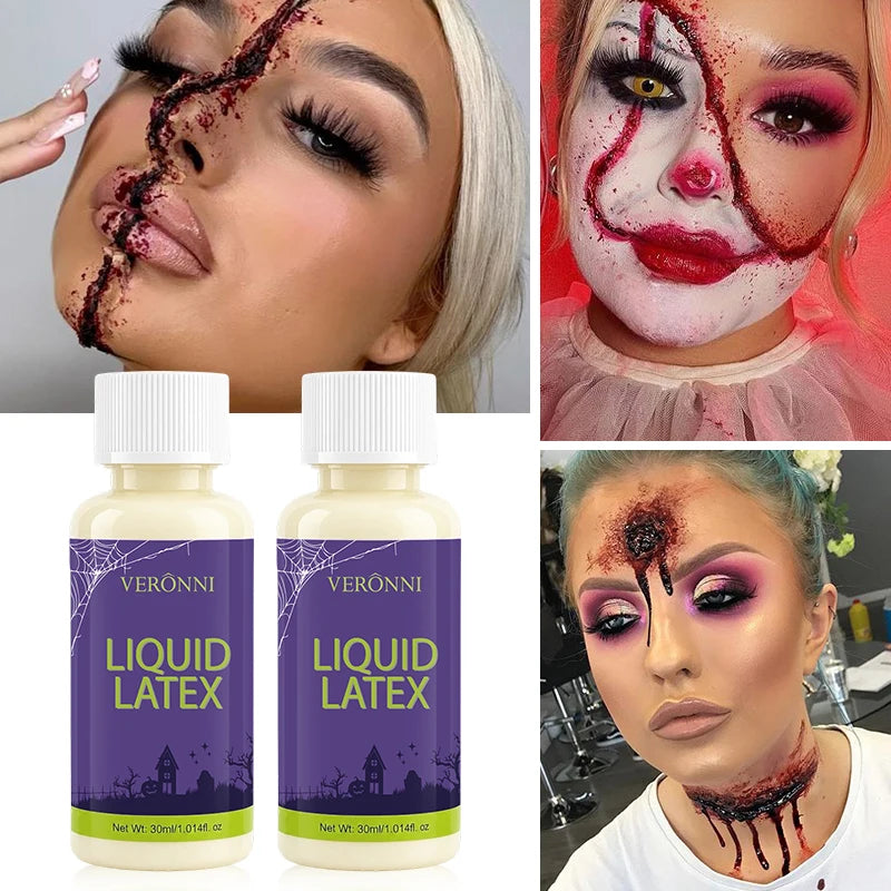 Liquid Latex SFX Makeup Adhesive Special Effects Fake Skin Zombie Qme
