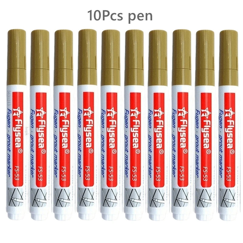 10/20Pcs Waterproof Grout Pen Tile Marker Wall Seam Pen for Tile Floor Bathroom Kitchen Decontamination Seam Repair Tools Qme 10Pcs Khaki